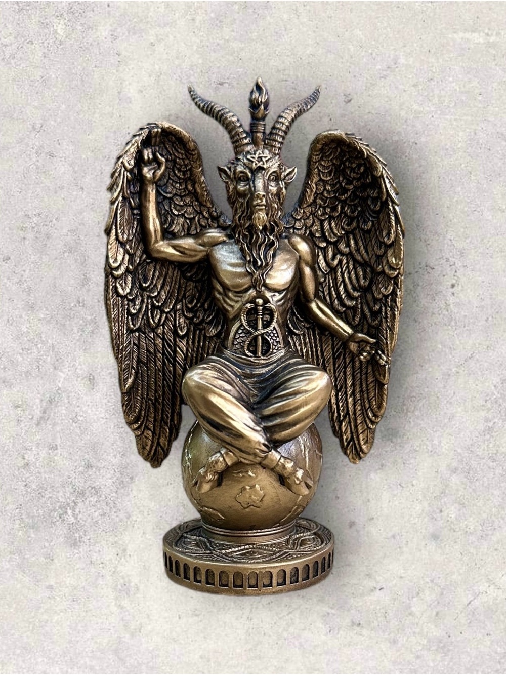 NEW Vintage Veronese Mini Bronze Baphomet Deity Altar Statue Figurine